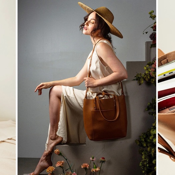 HENNY + LEV Handbags - HENNY + LEV VEGAN LEATHER 2-IN-1 EVERYDAY TOTE